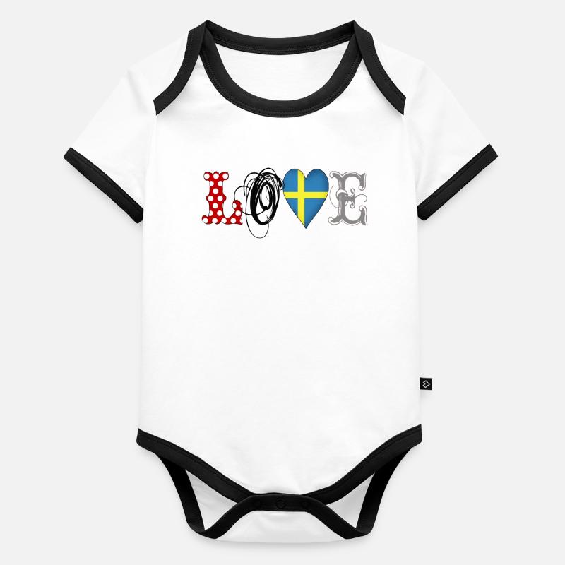 Amour Suède Noir Body Bébé bio contrasté manches courtes