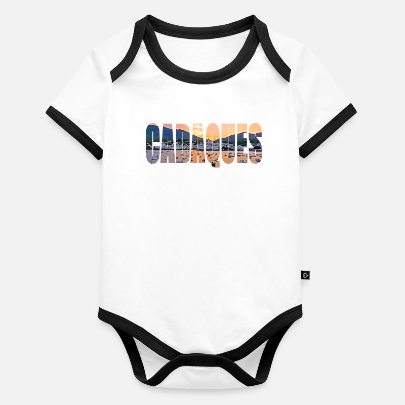 Cadaques Costa Brava Baby Bio-Kurzarm-Kontrastbody