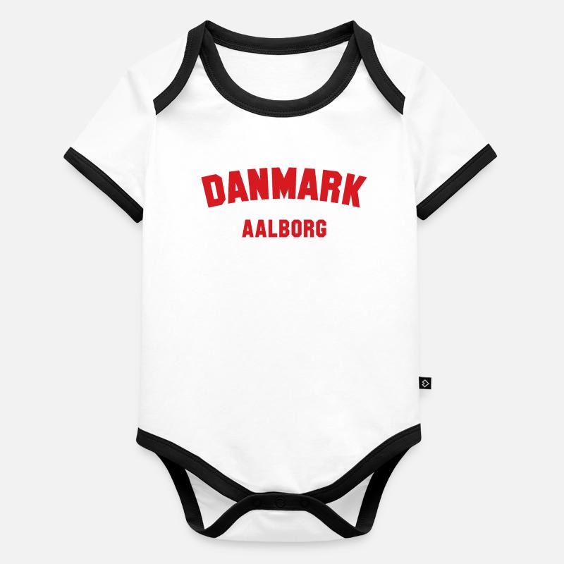 AALBORG Danemark Dänemark Body Bébé bio contrasté manches courtes