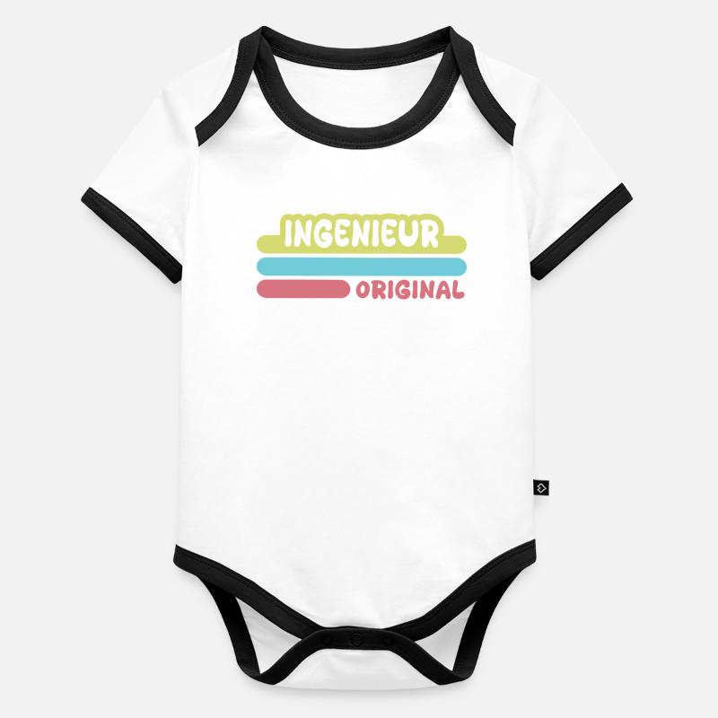 Ingénieur Body Bébé bio contrasté manches courtes