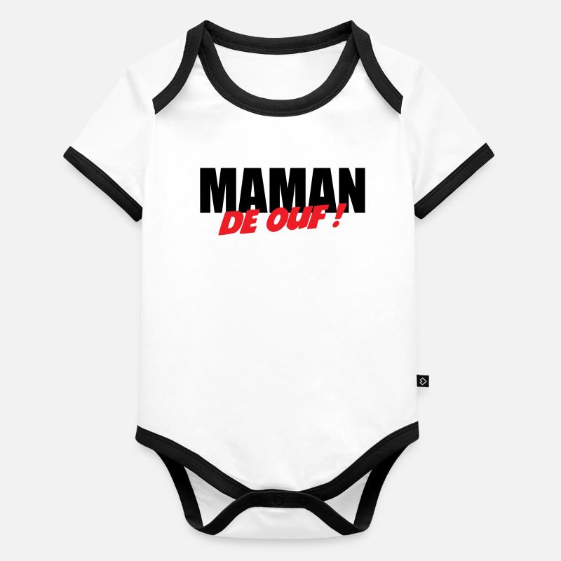 Maman de ouf ! Body Bébé bio contrasté manches courtes