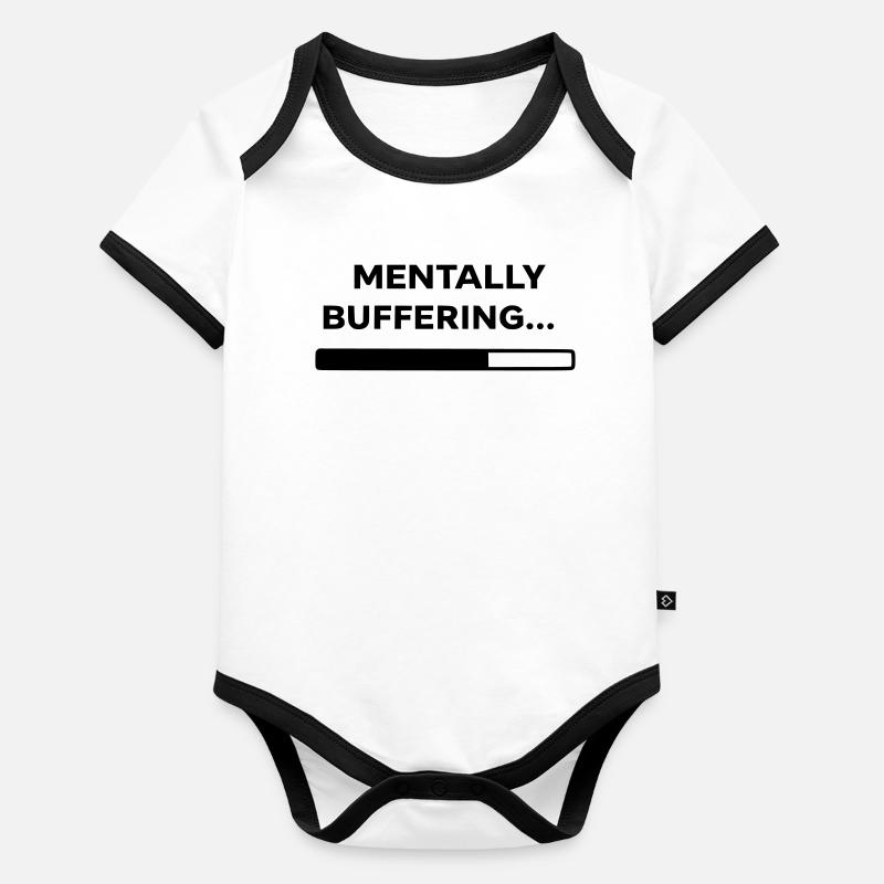 MENTALLY BUFFERING… | Minimal Loading Bar Design Baby Bio-Kurzarm-Kontrastbody