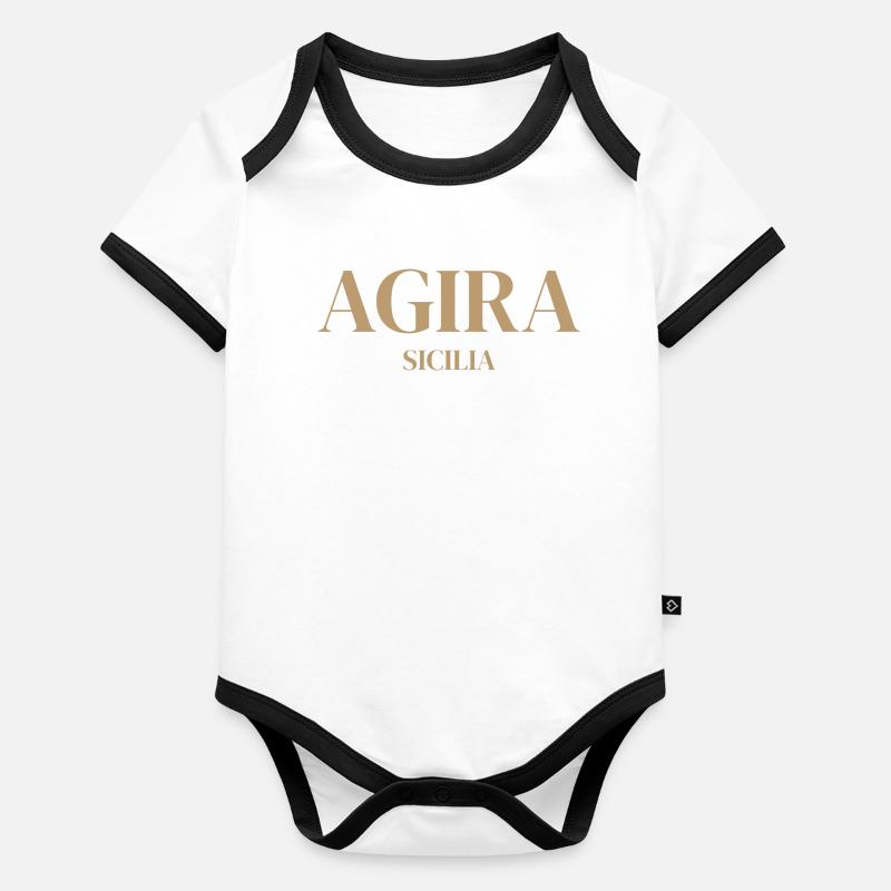 Emblème d’Agira Sicilia Body Bébé bio contrasté manches courtes