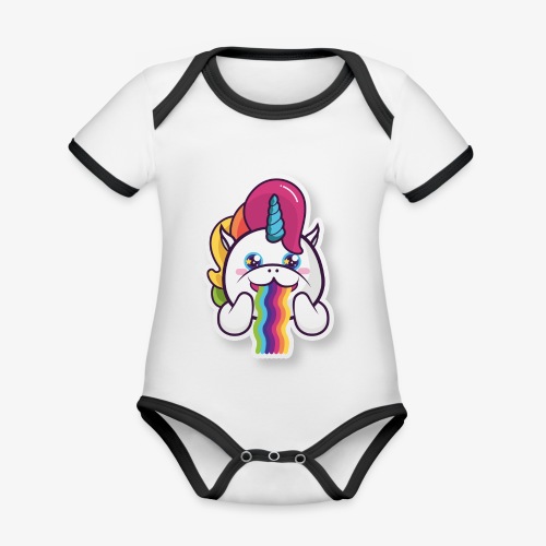 Funny Unicorn - Organic Baby Contrasting Bodysuit