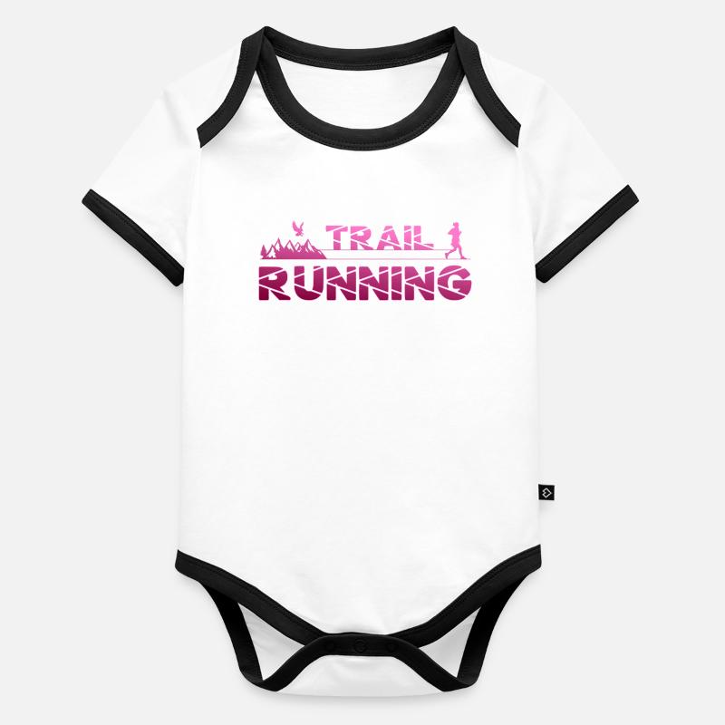 Trail Running Adler Berge Wald Schuhe Profil pink Baby Bio-Kurzarm-Kontrastbody