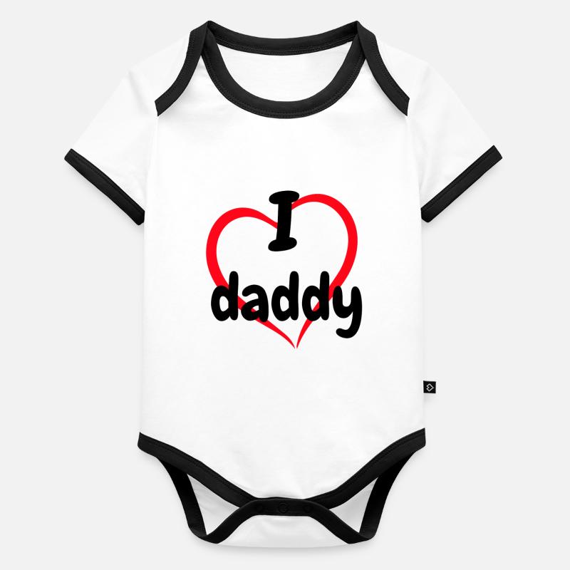 J’aime papa - Body Bébé bio contrasté manches courtes - undefined