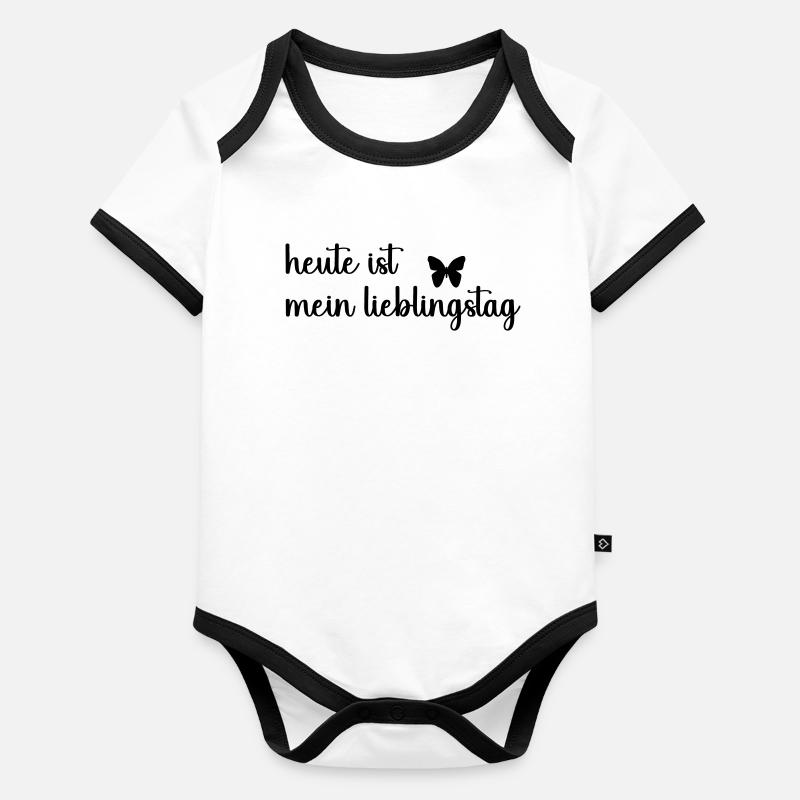 heute_ist_mein_lieblingstag_- Baby Bio-Kurzarm-Kontrastbody