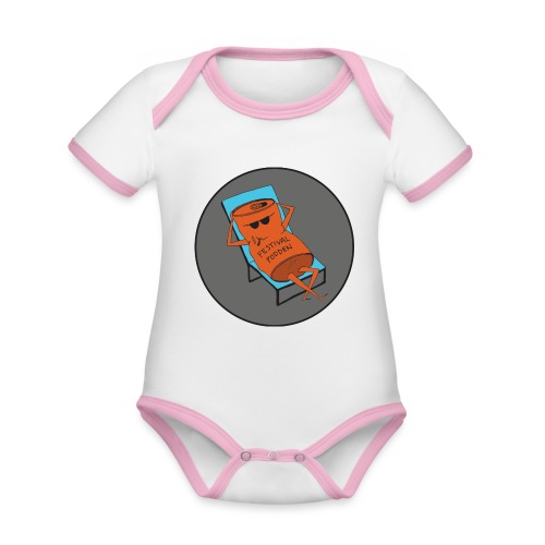 Festivalpodden - Loggan - Ekologisk kontrastfärgad kortärmad babybody