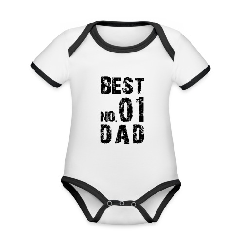 No. 1 BEST DAD - Baby Bio-Kurzarm-Kontrastbody