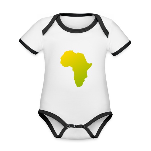 afrikanska logga - Ekologisk kontrastfärgad kortärmad babybody