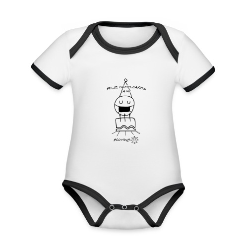 Camiseta para cumplir años en la cuarentena #covid - Body contraste para bebé de tejido orgánico