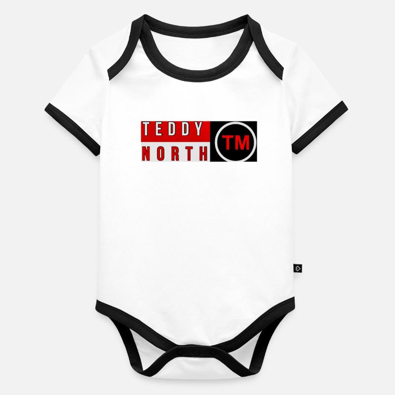 Teddy North Brand Logo Organic Baby Contrasting Bodysuit