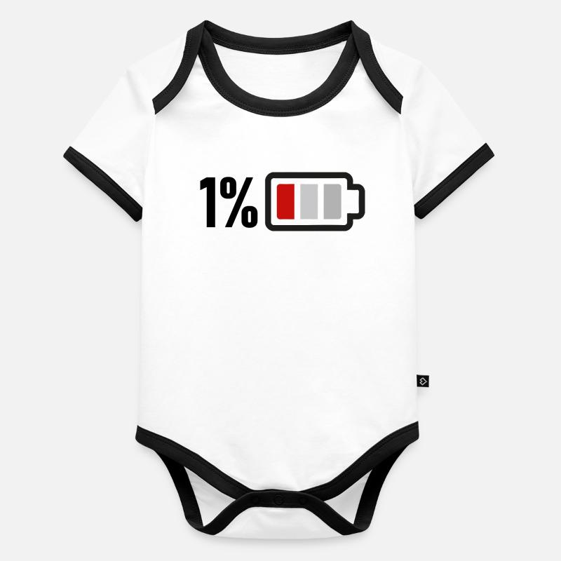Low battery Organic Baby Contrasting Bodysuit