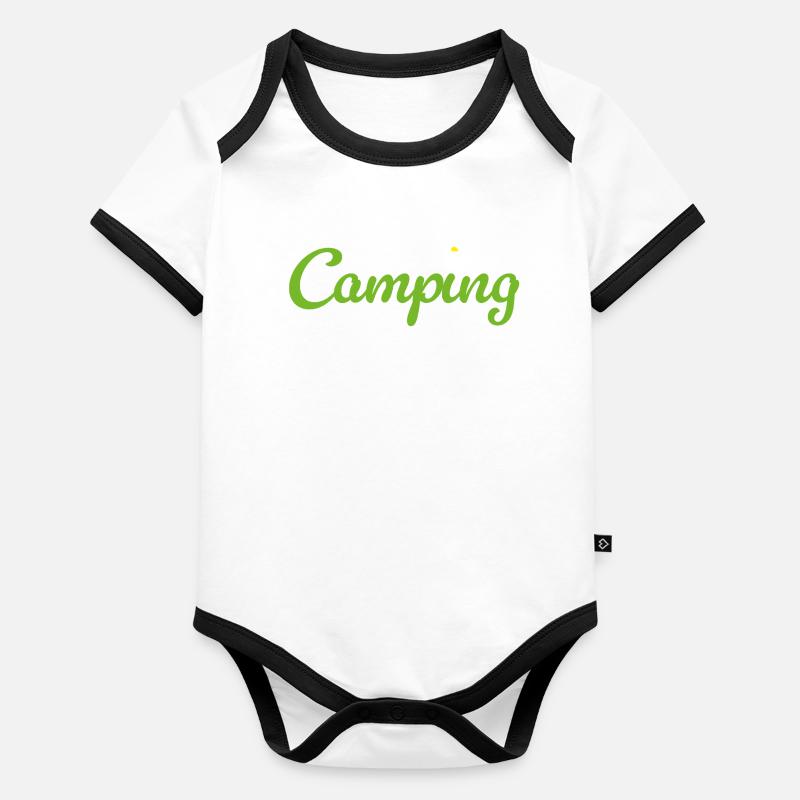 Camping Blume Camper Quotes Hobby Sommer Van Life Baby Bio-Kurzarm-Kontrastbody
