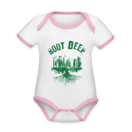 Root deep Urban grün - Baby Bio-Kurzarm-Kontrastbody