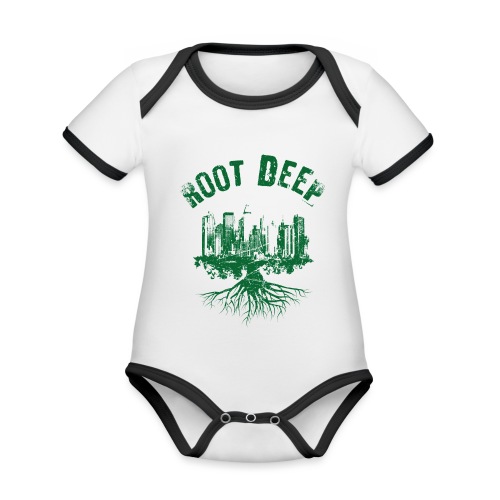 Root deep Urban grün - Baby Bio-Kurzarm-Kontrastbody