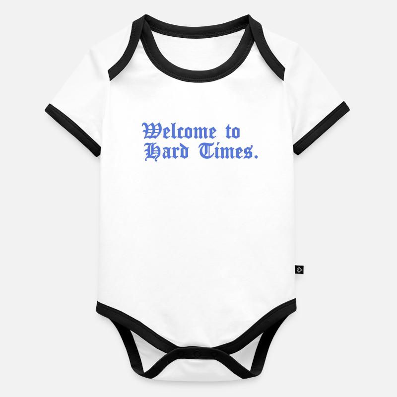 Bienvenue dans Hard Times. Body Bébé bio contrasté manches courtes