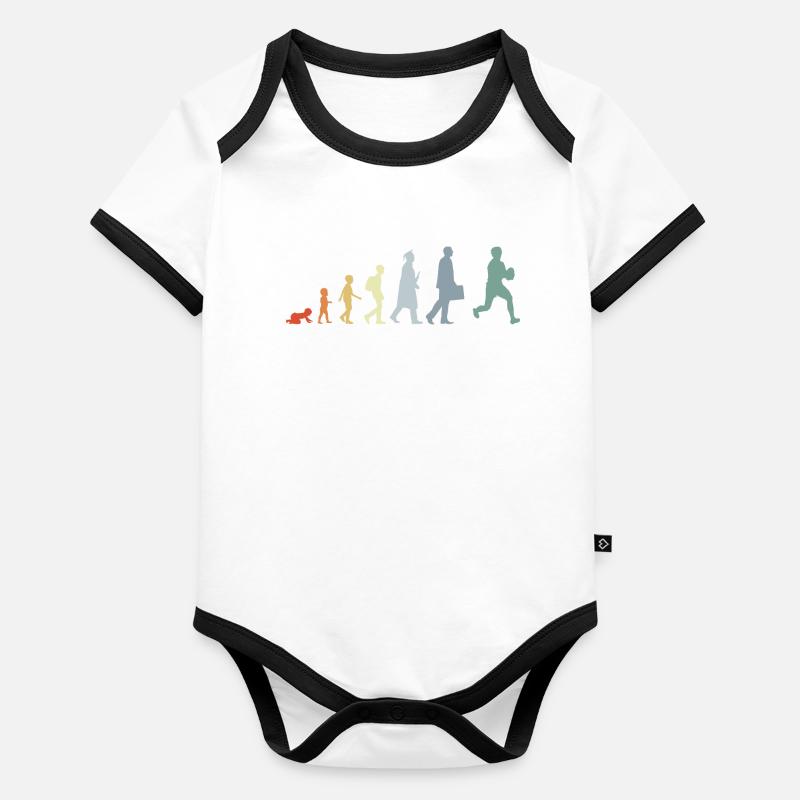 Évolution du rugby vintage Body Bébé bio contrasté manches courtes