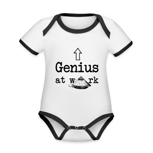 Genius at work 1 - Body da neonato a manica corta, ecologico e in contrasto cromatico