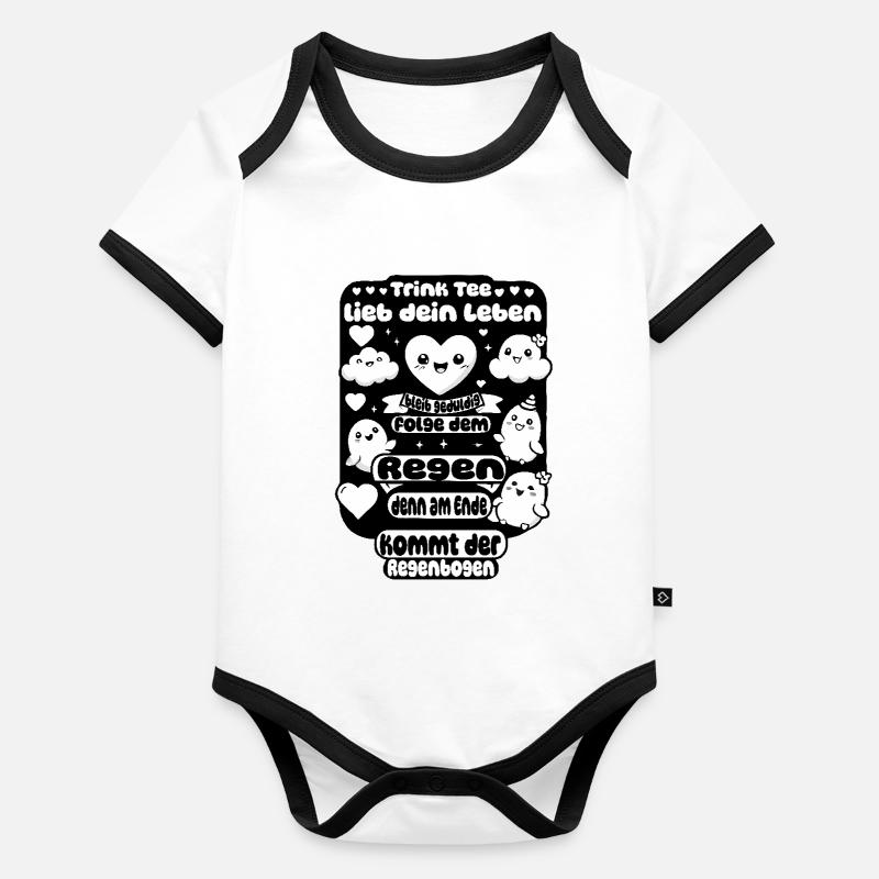 Trink Tee – Folge dem Regenbogen Baby Bio-Kurzarm-Kontrastbody