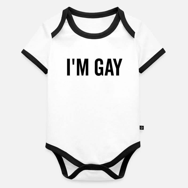 Ich bin schwul Baby Bio-Kurzarm-Kontrastbody