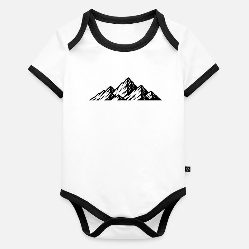 Icône des montagnes Body Bébé bio contrasté manches courtes