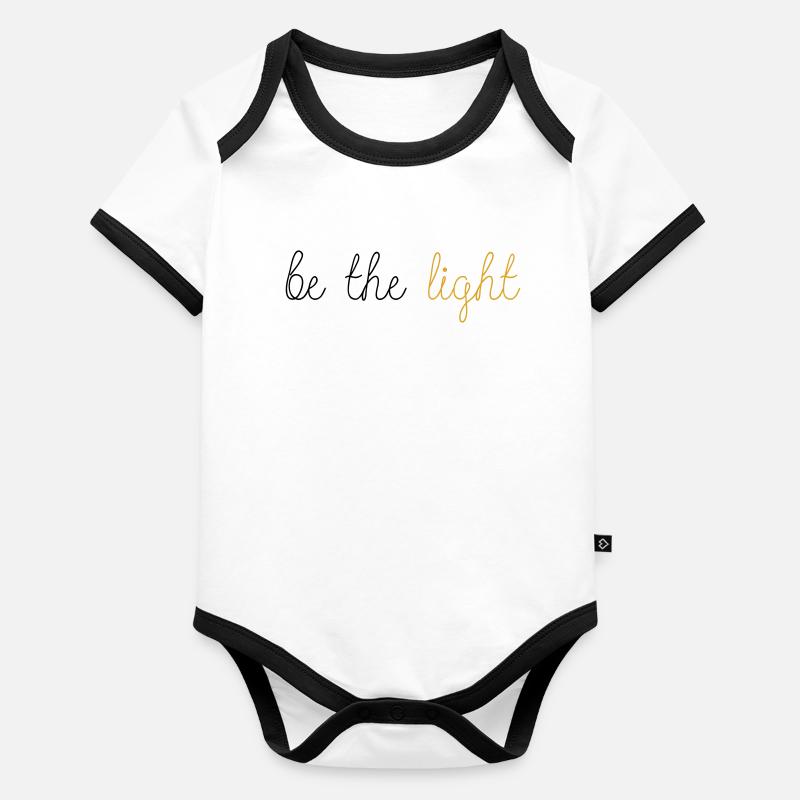 Soyez la lumière ! Body Bébé bio contrasté manches courtes