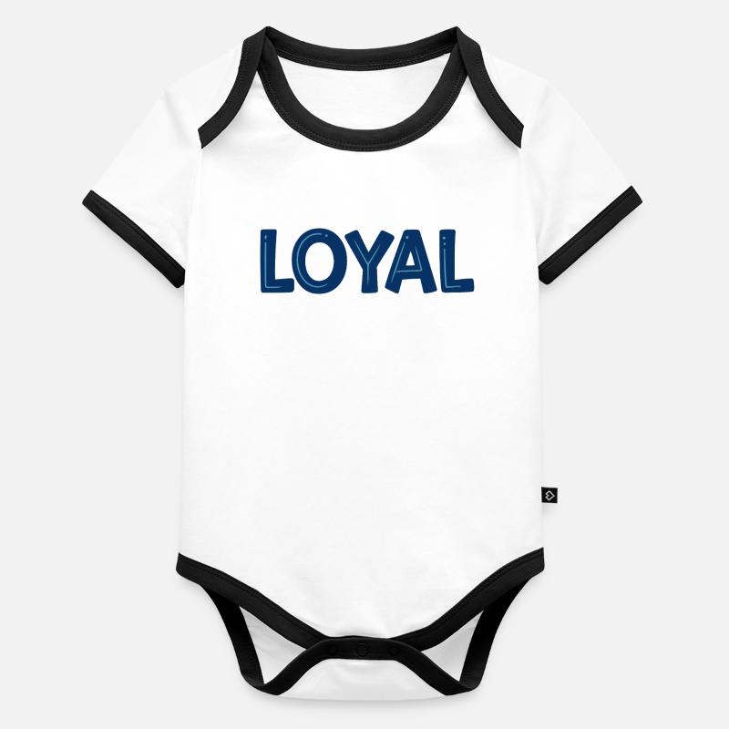 Loyal Bleu Typo Audacieuse Body Bébé bio contrasté manches courtes