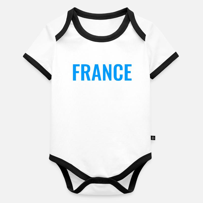 France Bleu Body Bébé bio contrasté manches courtes