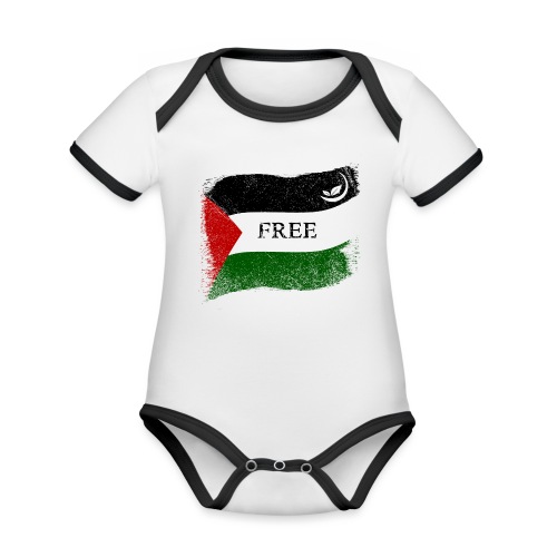 Bio Free Palestine! - Baby Bio-Kurzarm-Kontrastbody