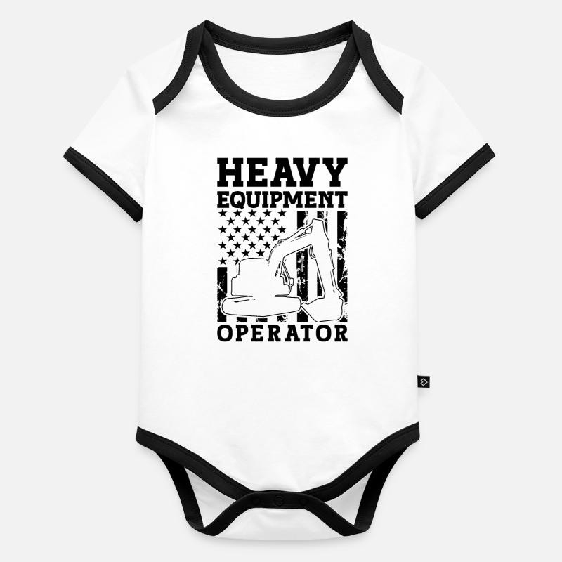 Excavator Driver Construction Worker Gift Idea Organic Baby Contrasting Bodysuit