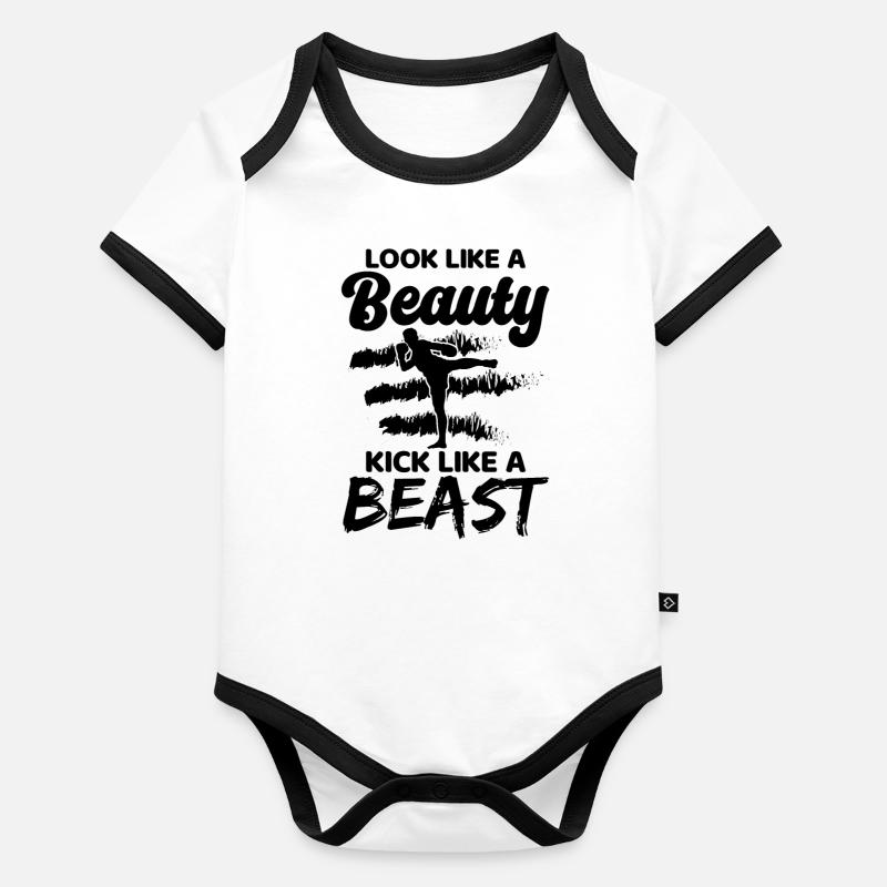 Muay Thai ressemble à un combat de boxe beauty fighter Body Bébé bio contrasté manches courtes