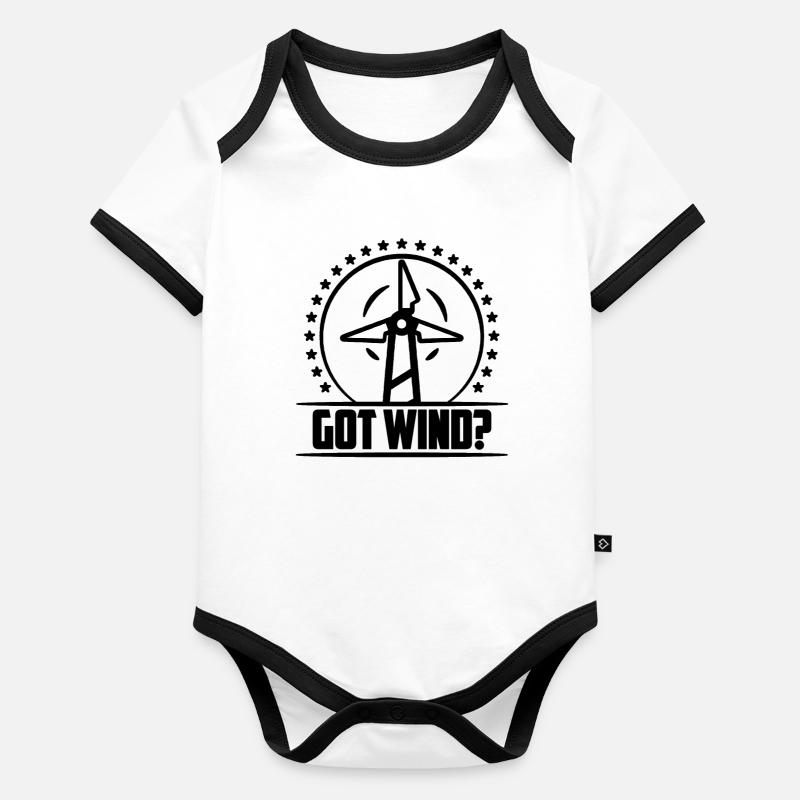 Got Wind aime le technicien en turbines d’énergie renouvelable Body Bébé bio contrasté manches courtes