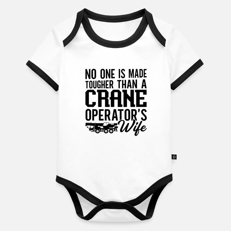 Kranfahrer Job Kranführer Bauarbeiter Geschenkidee Baby Bio-Kurzarm-Kontrastbody