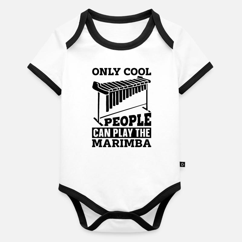 Only Cool People Marimba Instrument Marimba Player Body Bébé bio contrasté manches courtes