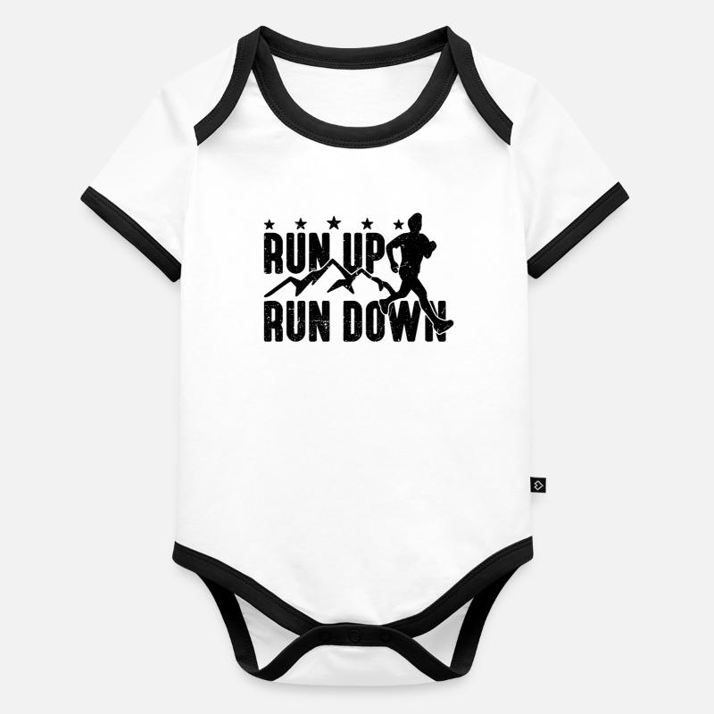 Run Up Run Down aime Ultra Running Trail Runner Body Bébé bio contrasté manches courtes