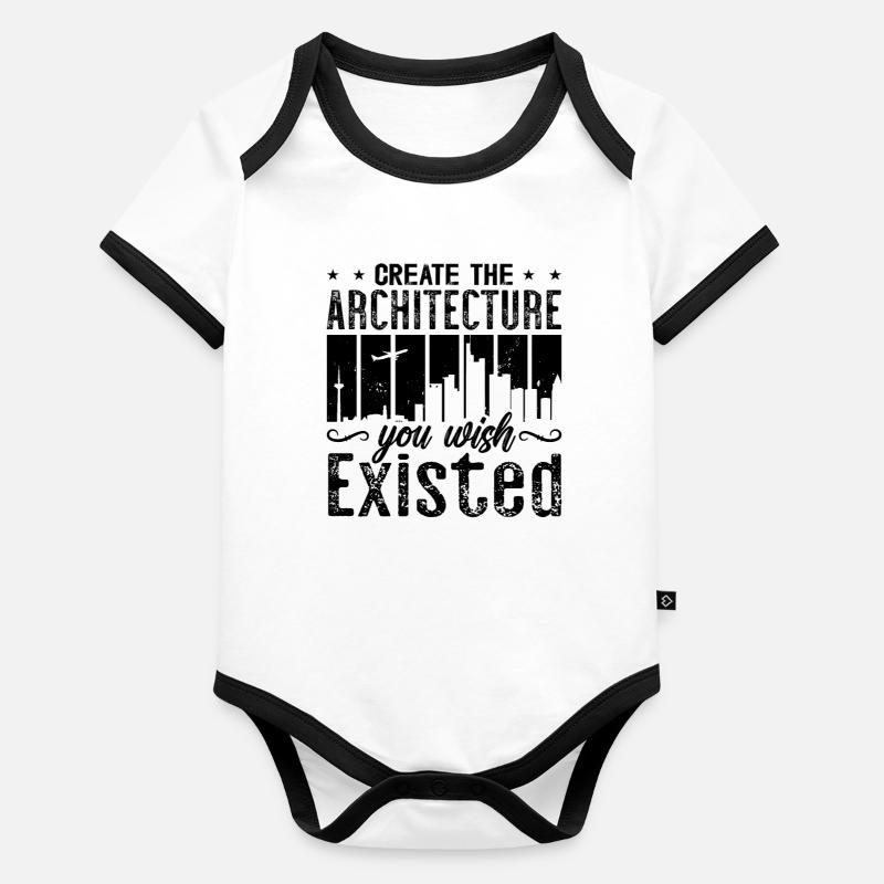 Créer l’architecture Retro Engineer Architects Body Bébé bio contrasté manches courtes