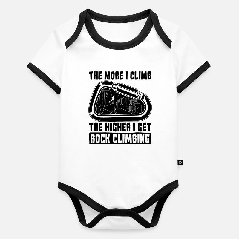 Plus je grimpe, plus l’escaladeur est élevé Body Bébé bio contrasté manches courtes