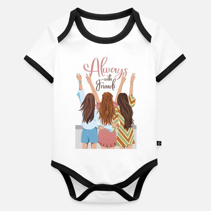 Always with Friends Organic Baby Contrasting Bodysuit