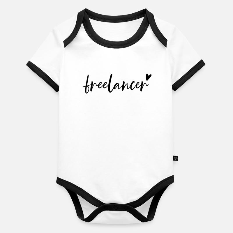 Freelancer with Heart Design Organic Baby Contrasting Bodysuit