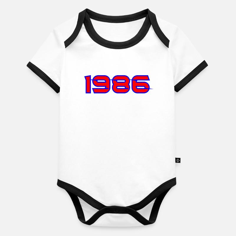1985 Neon Retro Graffiti Organic Baby Contrasting Bodysuit