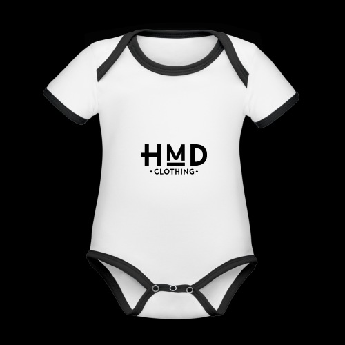 Hmd original logo - Baby contrasterend bio-rompertje met korte mouwen