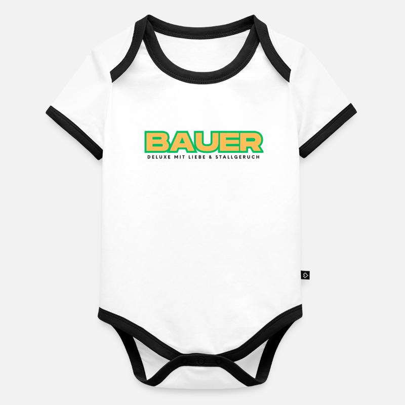 Farmer Deluxe – Amour et Odeur Stable, Parfait pour la ferme Body Bébé bio contrasté manches courtes