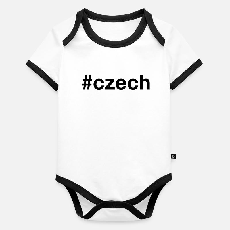CZECH Hashtag Tschechien Tschechisch Baby Bio-Kurzarm-Kontrastbody