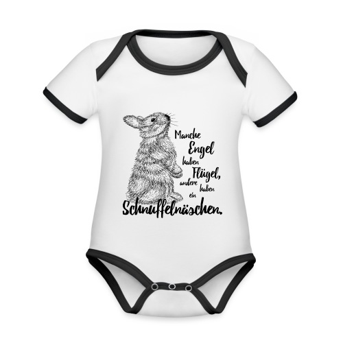 Kaninchen Hasen Zwergkaninchen Engel Liebe - Baby Bio-Kurzarm-Kontrastbody