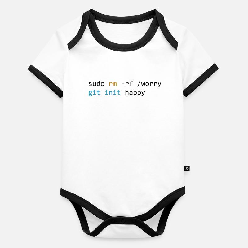 Don't worry, be happy, light Organic Baby Contrasting Bodysuit