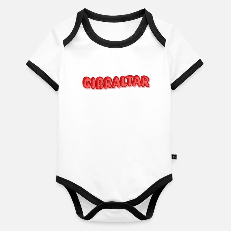 Cadeau pour Gibraltar Body Bébé bio contrasté manches courtes
