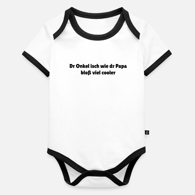 Schwäbischer Onkel Spruch cool Baby Bio-Kurzarm-Kontrastbody