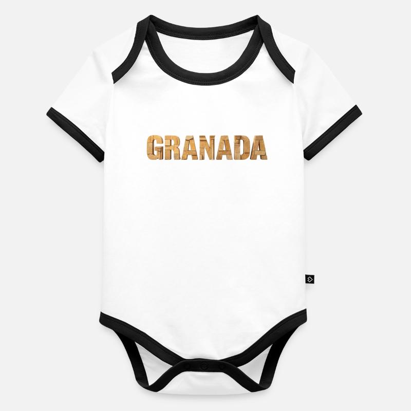 Typographie de l’architecture de Grenade Body Bébé bio contrasté manches courtes