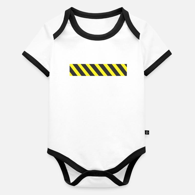 Caution tape Organic Baby Contrasting Bodysuit